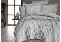 Постельное белье сатин First Choice - Advina Grey (Турция), евро